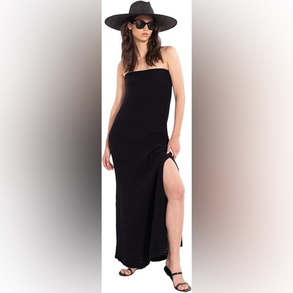 Gottex Womens Black Bandeau Strapless Long Maxi Dress in size M-L - Picture 1 of 3